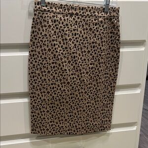 J. Crew Tan and Black Leopard Print Pencil Skirt